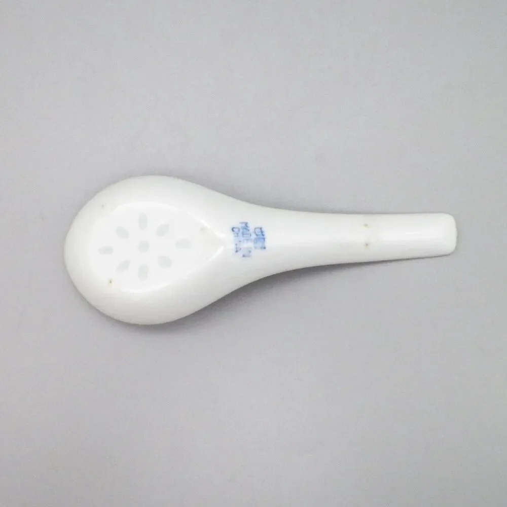 Chinese Blue White Porcelain Translucent Rice Eye Rice Bowl with Spoon